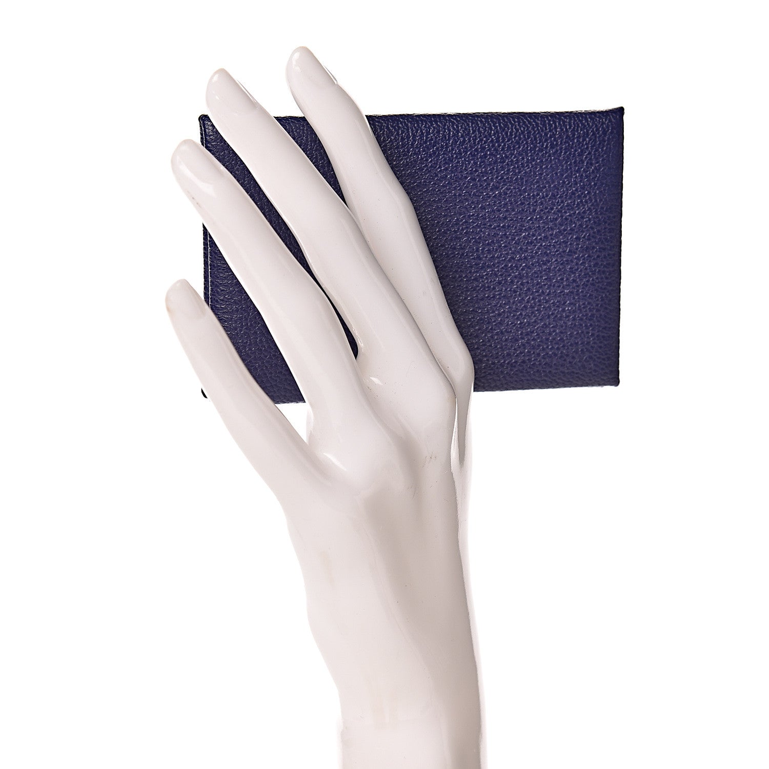 Hermes Chevre Mysore Calvi Card Case Bleu Encre 2 of 8