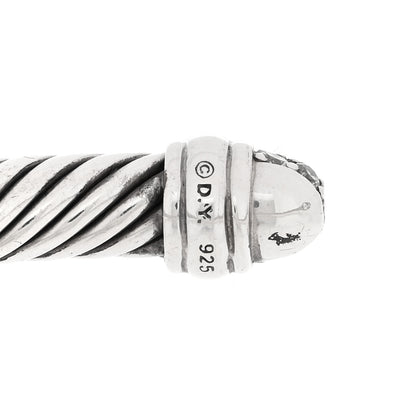 David Yurman Sterling Silver Pave Diamond 5mm Cable Classics Bracelet 3 of 3