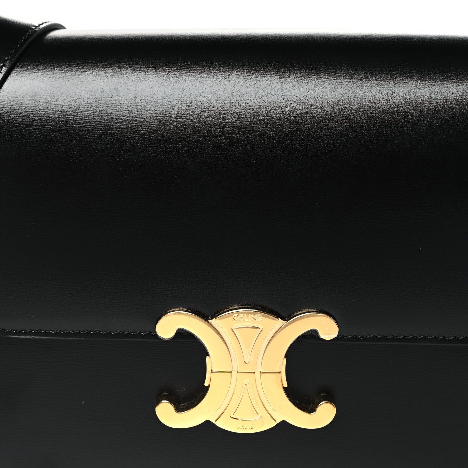 Celine Shiny Calfskin Medium Triomphe Black 8 of 10