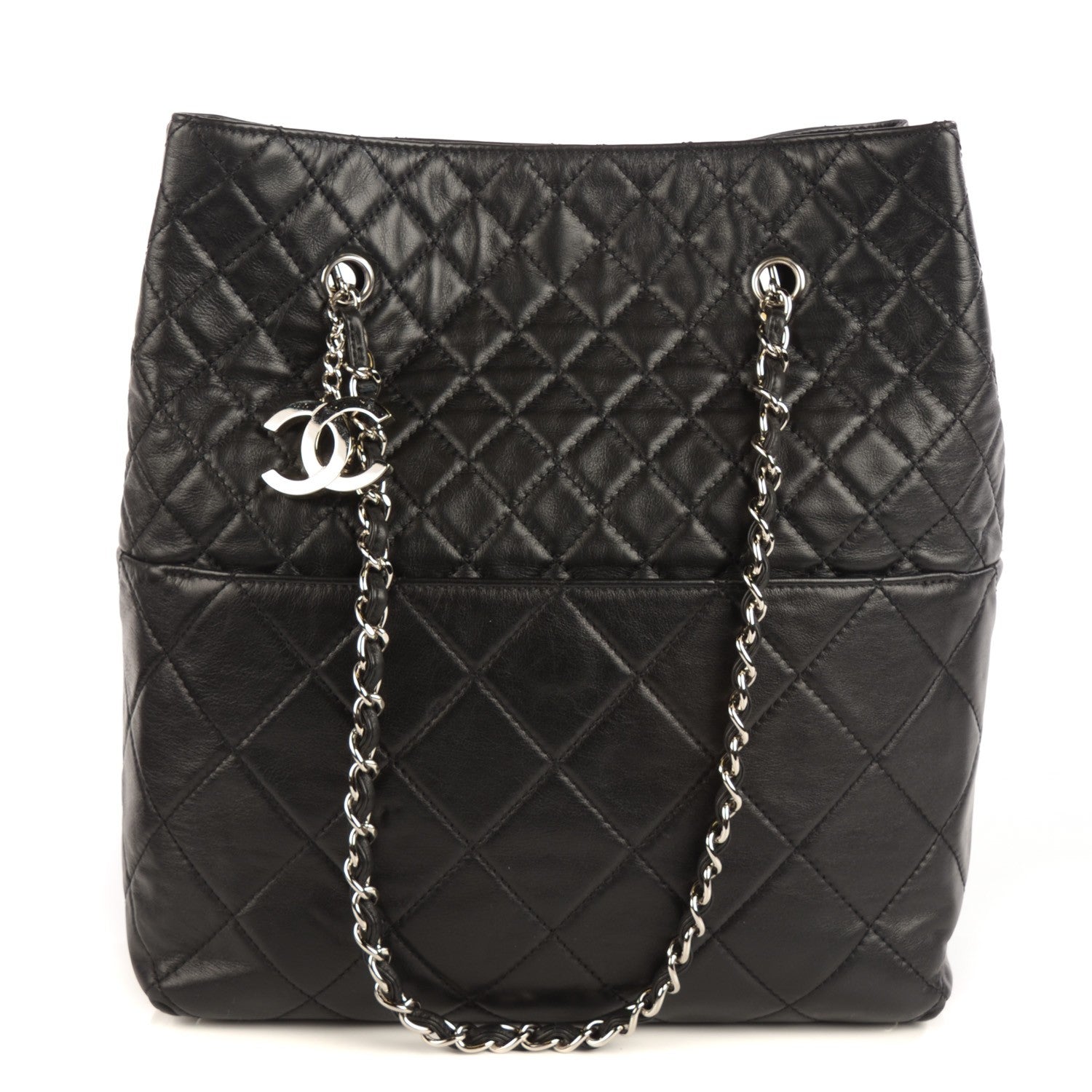 Chanel Calfskin Quilted In the Business North South Tote Black 1 of 7