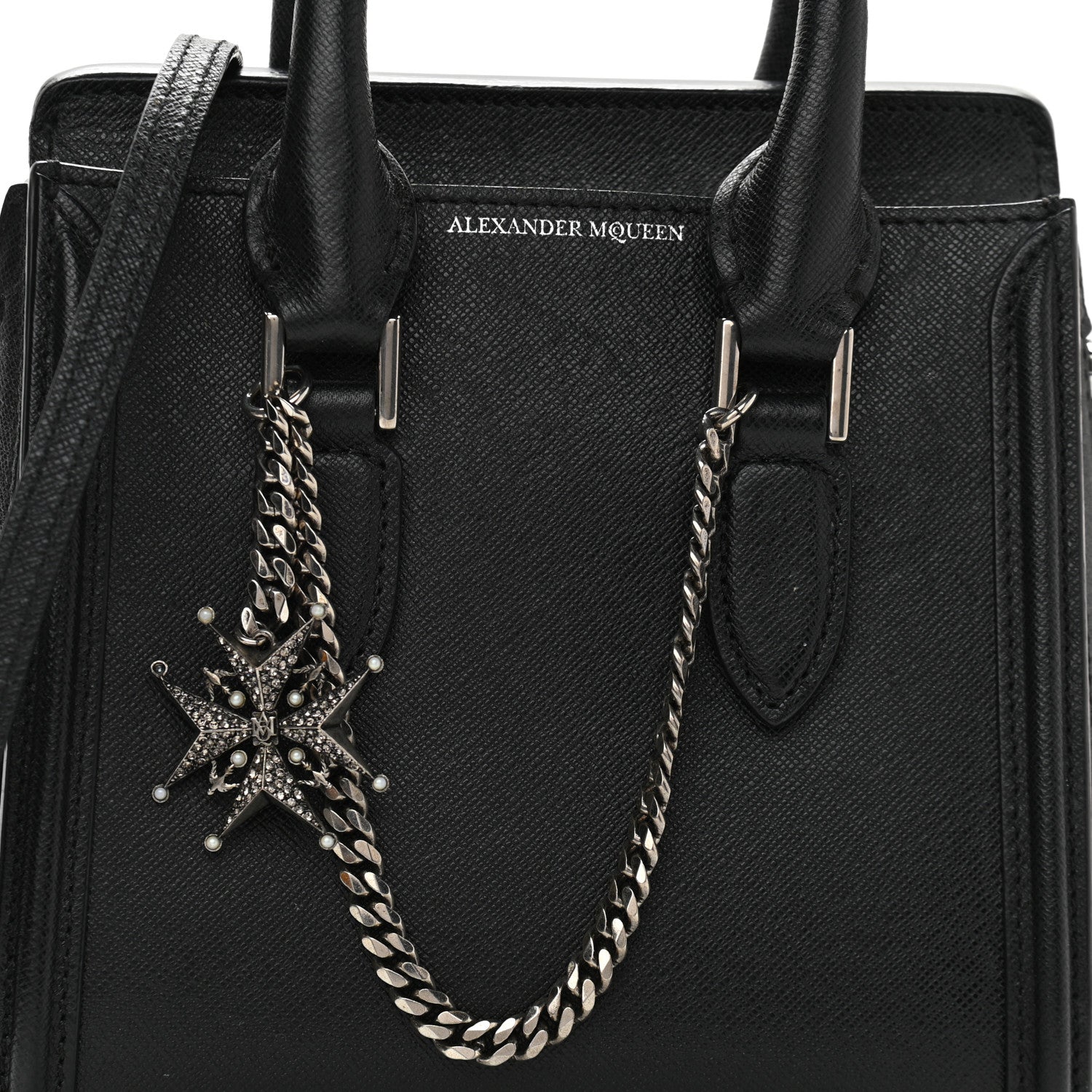 Alexander McQueen Grained Calfskin Small Heroine Black 9 of 14