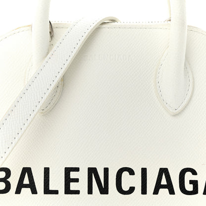 Balenciaga Grained Calfskin XXS Ville Top Handle Bag White Black 7 of 17