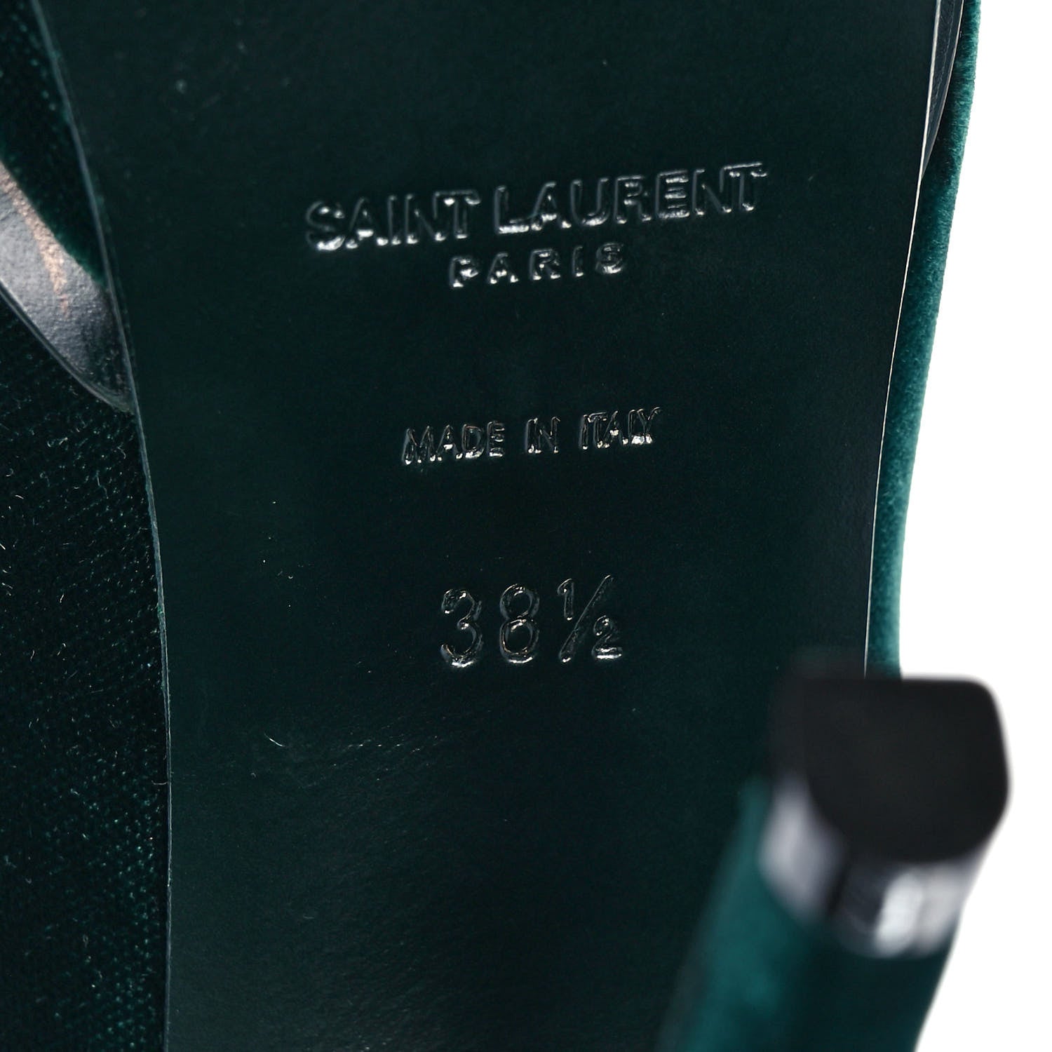 Saint Laurent Velluto Master Lace Up Tribute 105 Platform Sandals 38.5 Malachite 6 of 8