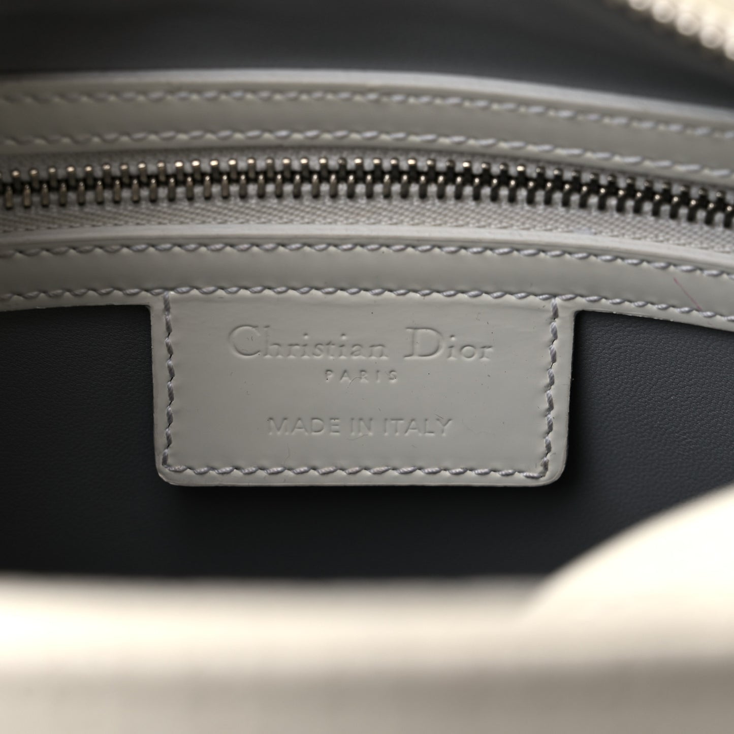 Patent Micro-Cannage Medium Lady Dior White