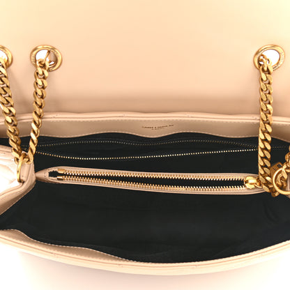 Saint Laurent Calfskin Y Quilted Monogram Medium Loulou Chain Satchel Dark Beige 5 of 12
