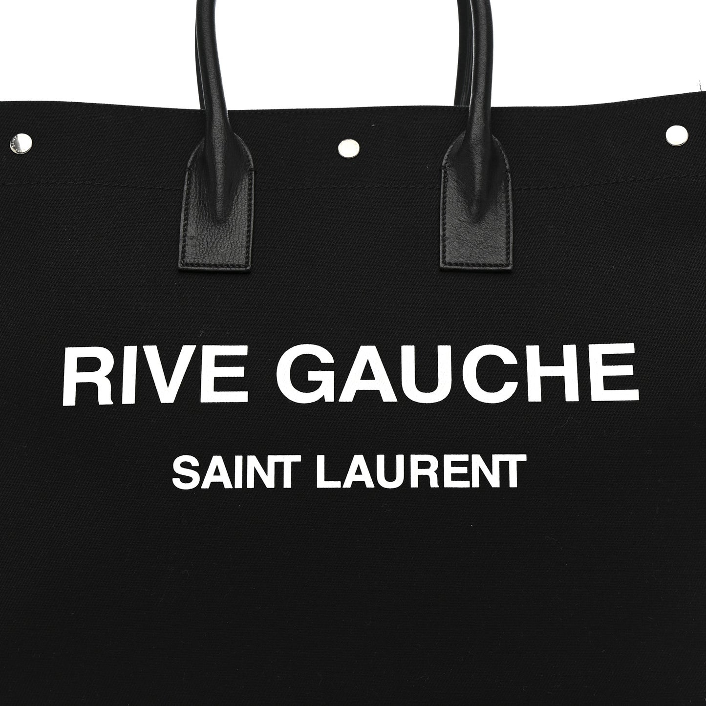 Linen Calfskin Rive Gauche Tote Black