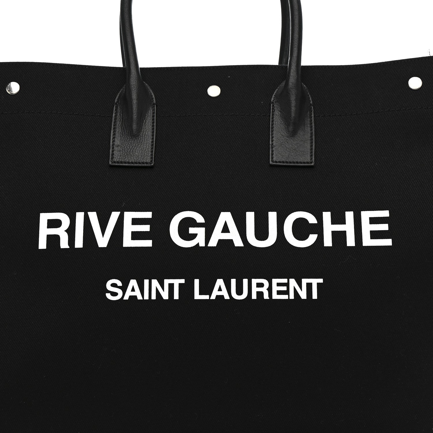 Saint Laurent Linen Calfskin Rive Gauche Tote Black 8 of 12