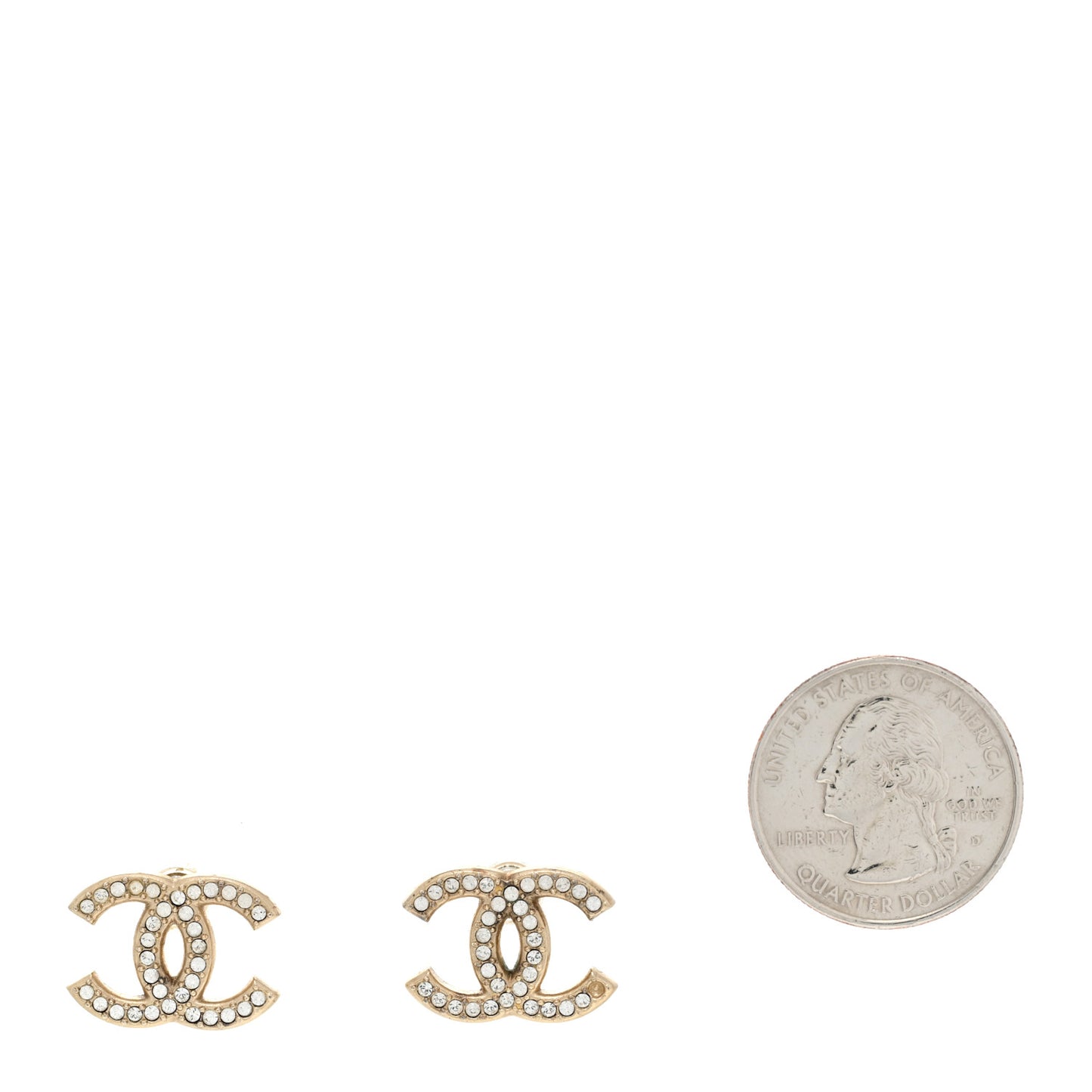 Crystal CC Earrings Light Gold
