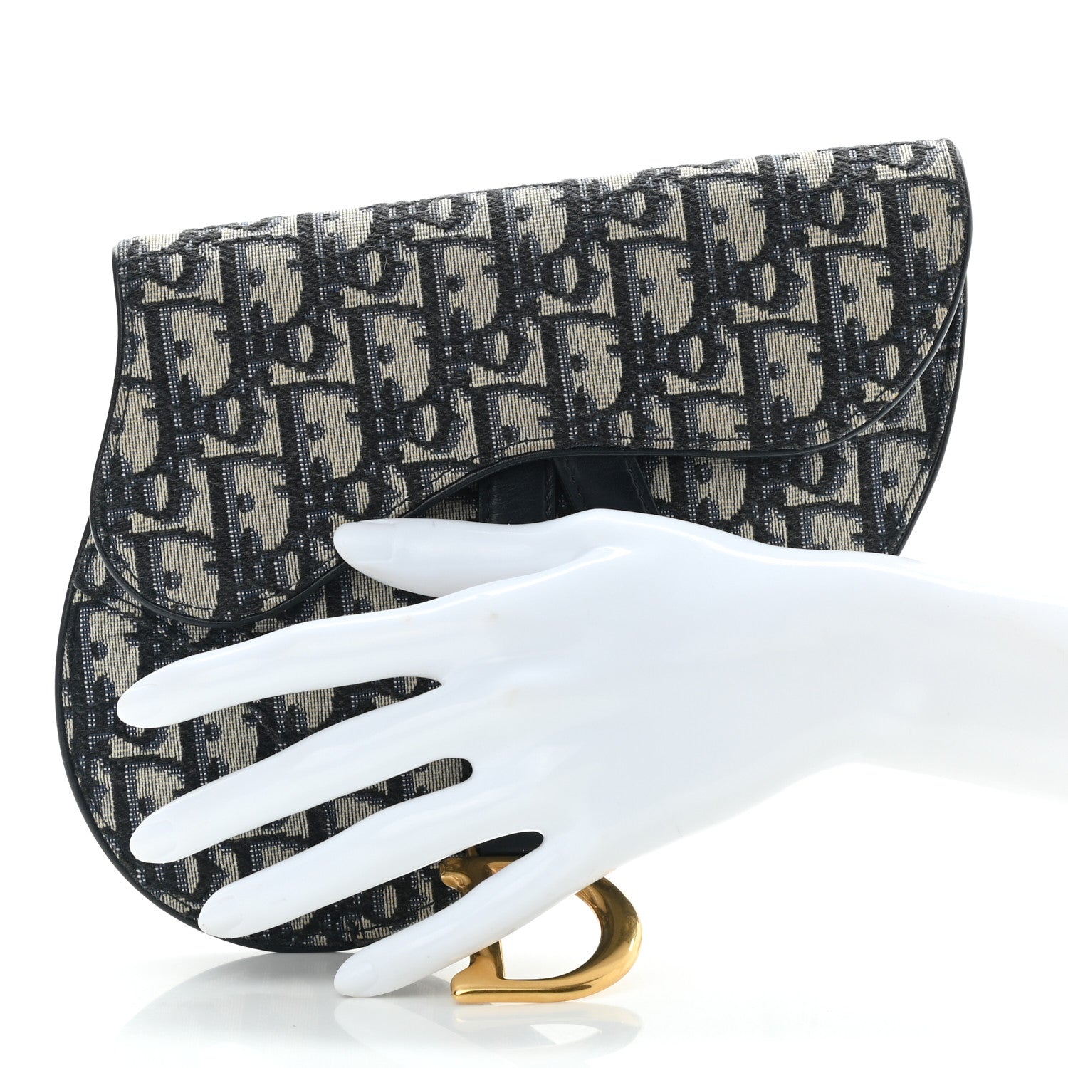 Christian Dior Oblique Saddle Belt Pouch Blue 2 of 8