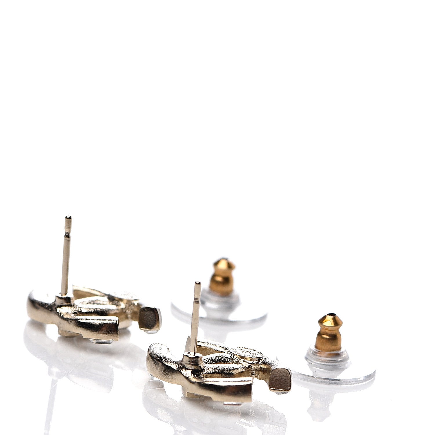 Chanel Crystal Baguette CC Earrings Gold 3 of 5