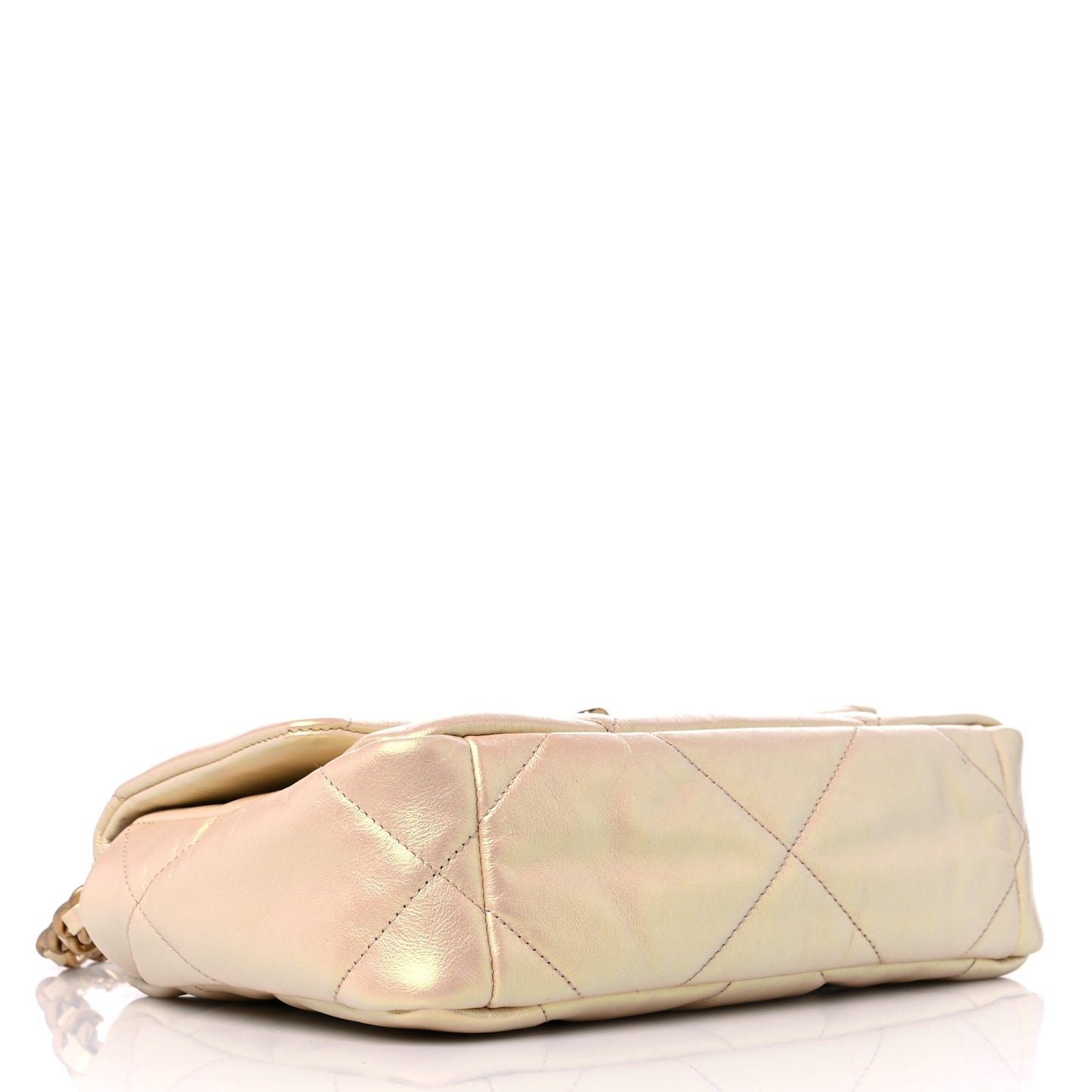 Iridescent Lambskin Quilted Medium Chanel 19 Flap Pink