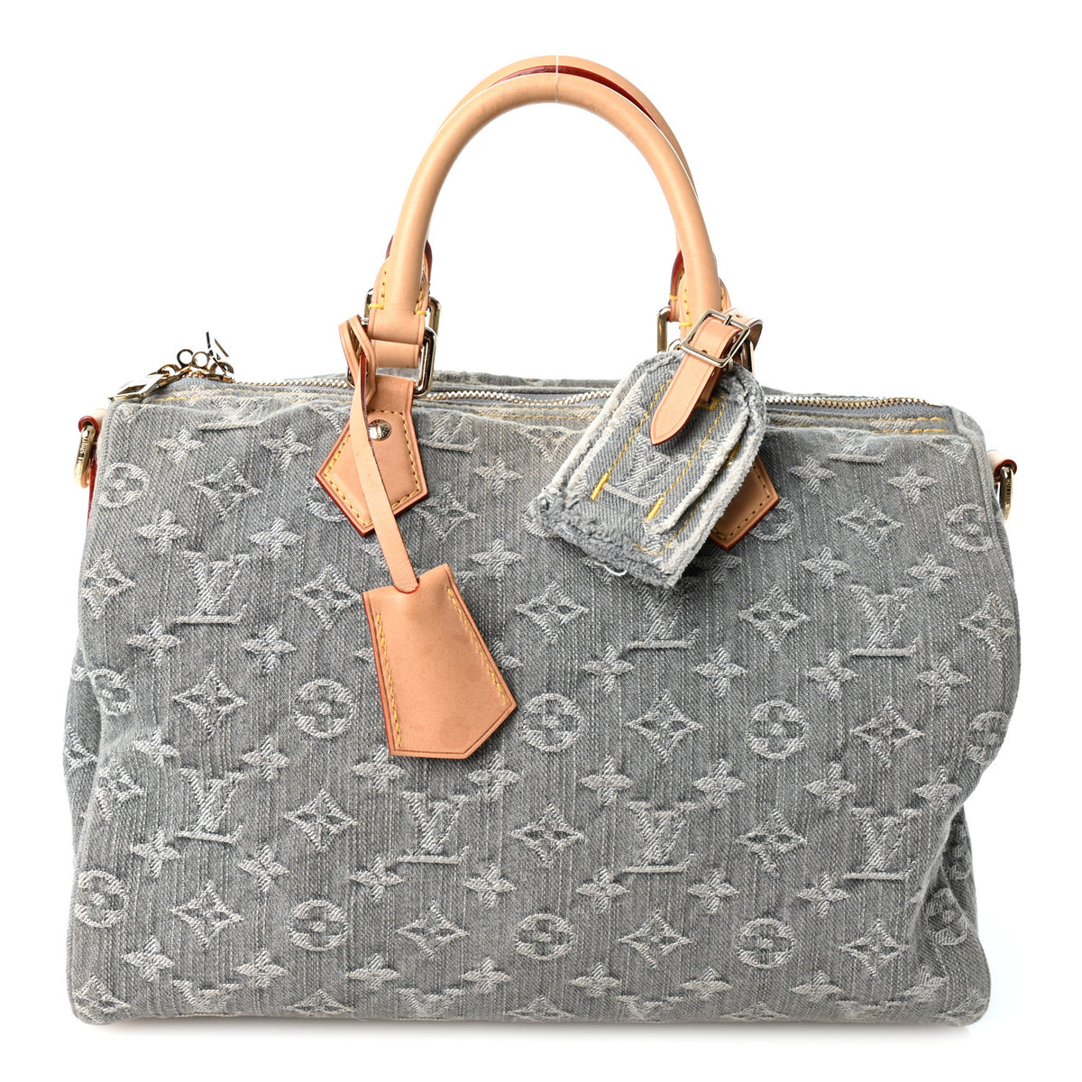 Monogram Denim Speedy Soft 30 Washed Gray