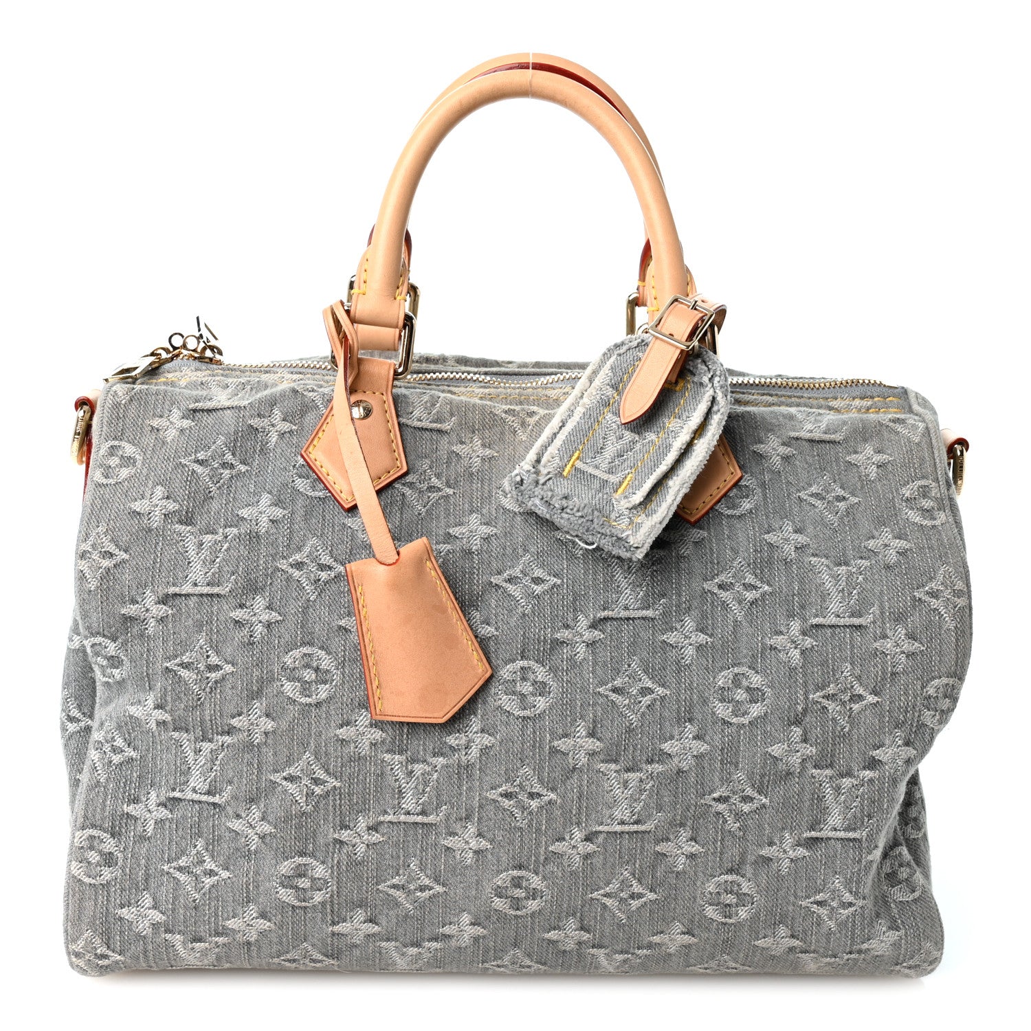 Louis Vuitton Monogram Denim Speedy Soft 30 Washed Gray 1 of 10