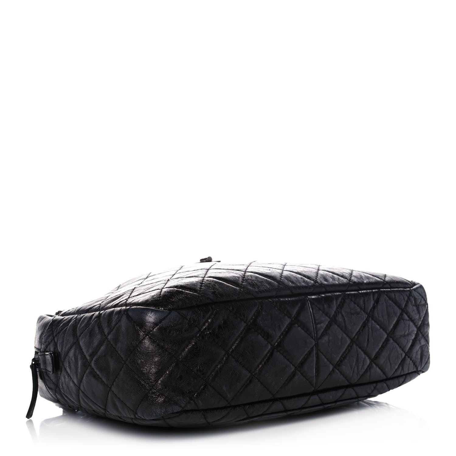Chanel Metallic Aged Calfskin Quilted Large Reissue Camera Case Black 4 of 11
