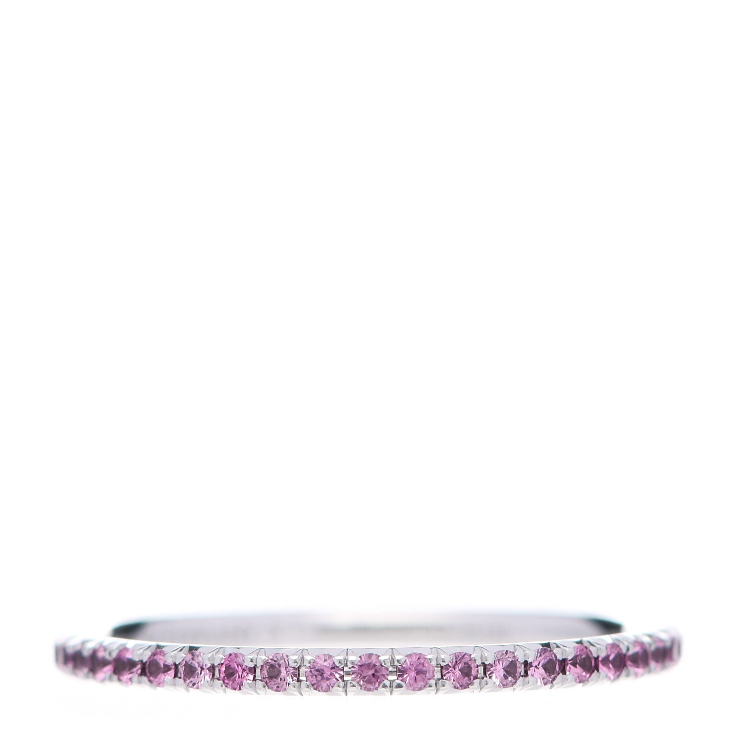 Tiffany 18K White Gold Pink Sapphire Metro Ring 53 6.5 1 of 5