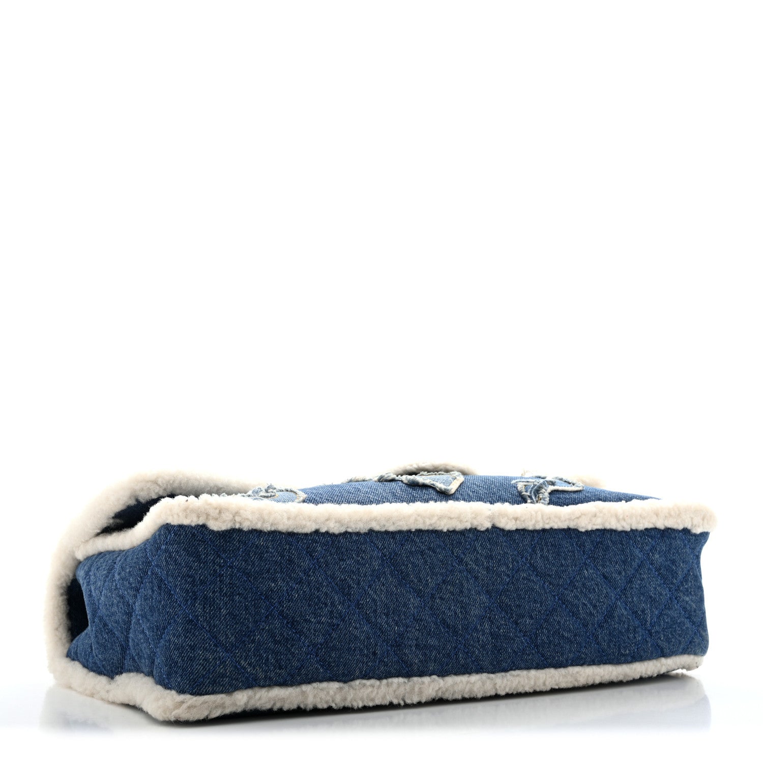 Chanel Denim Shearling Hieroglyph Flap Blue 6 of 13