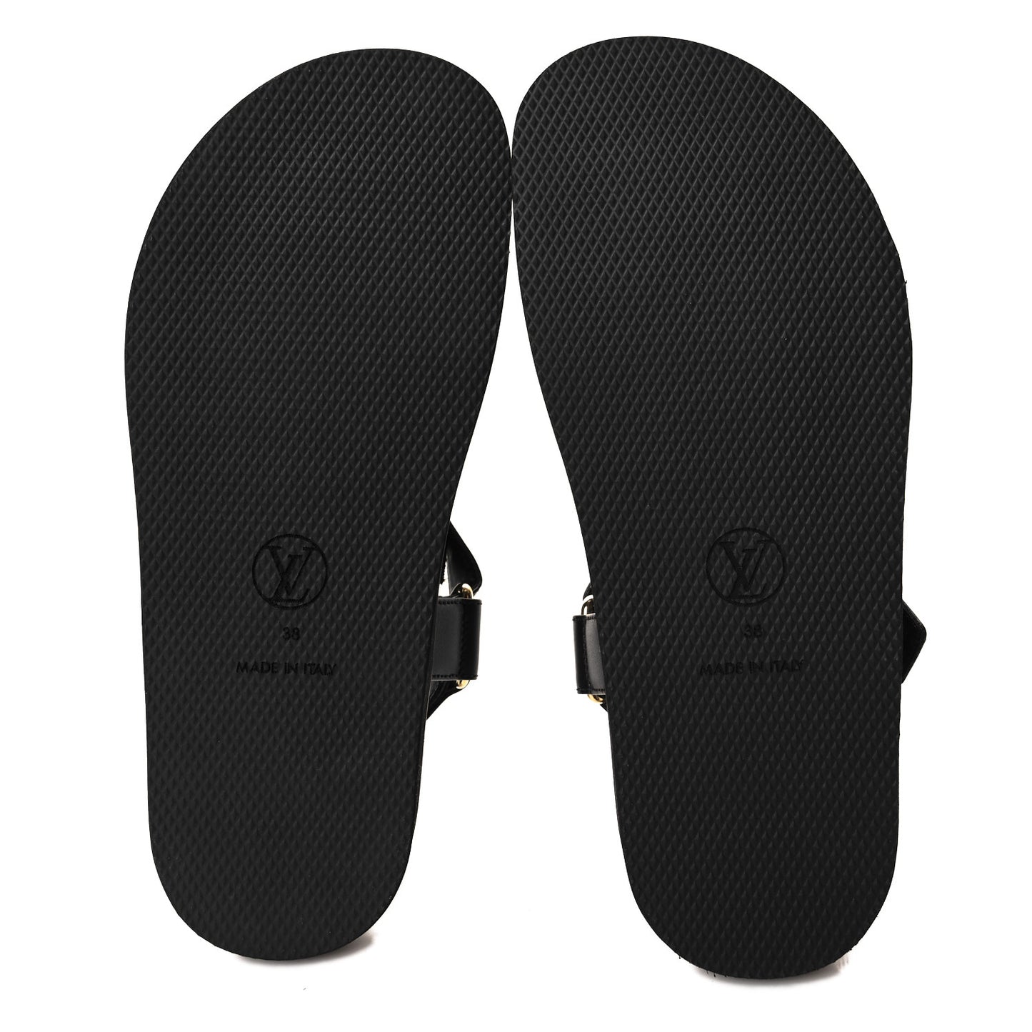 Lambskin Sunset Comfort Flat Sandals 38 Black