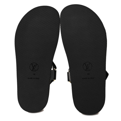 Louis Vuitton Lambskin Sunset Comfort Flat Sandals 38 Black 5 of 8