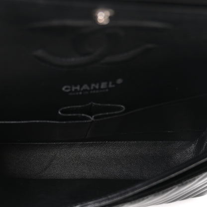 Chanel Caviar Chevron Quilted Medium Double Flap Black 5 of 10