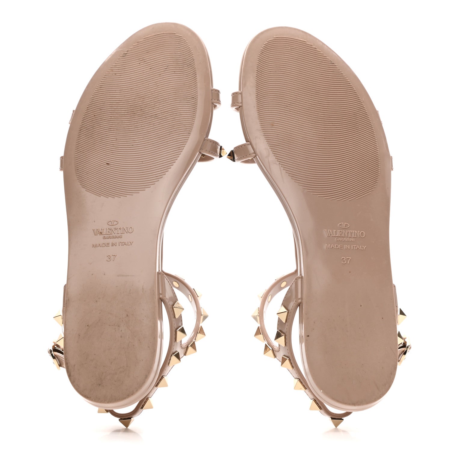 Valentino Garavani PVC Jelly Rockstud Caged Sandals 37 Poudre 5 of 7