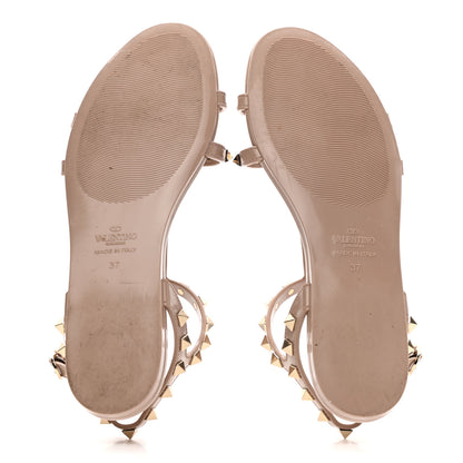 Valentino Garavani PVC Jelly Rockstud Caged Sandals 37 Poudre 5 of 7