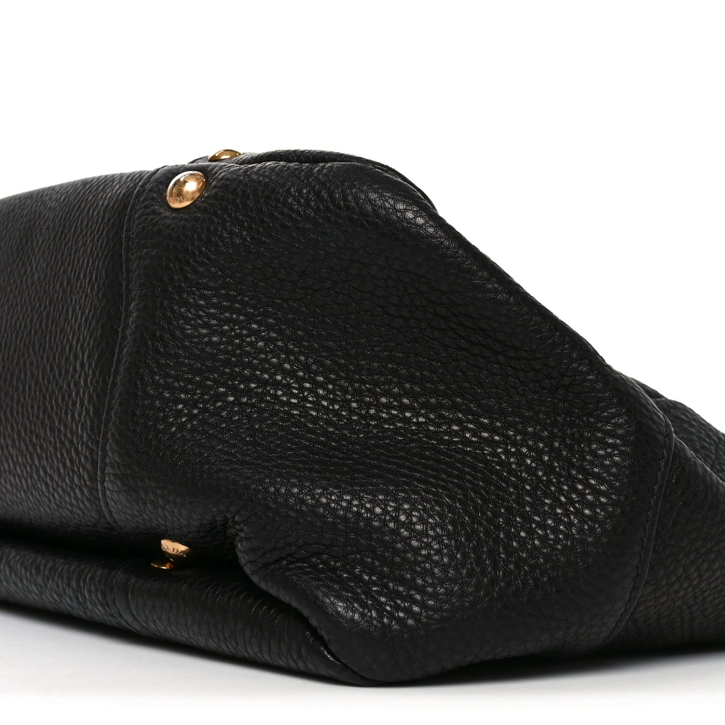 Vitello Daino Pushlock Tote Black