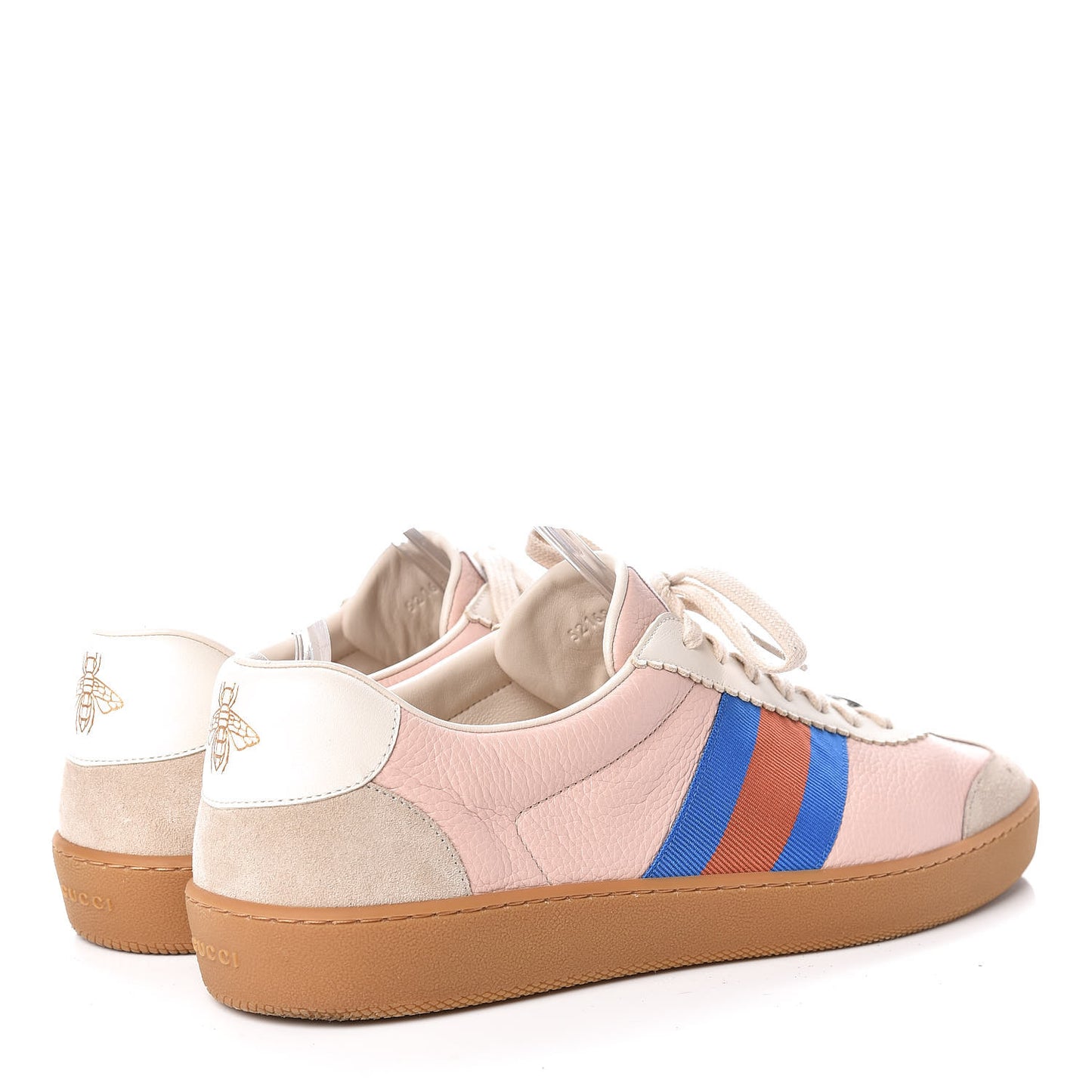 Calfskin Suede Web Mens G74 Sneakers 12 Oatmeal Soft Rose