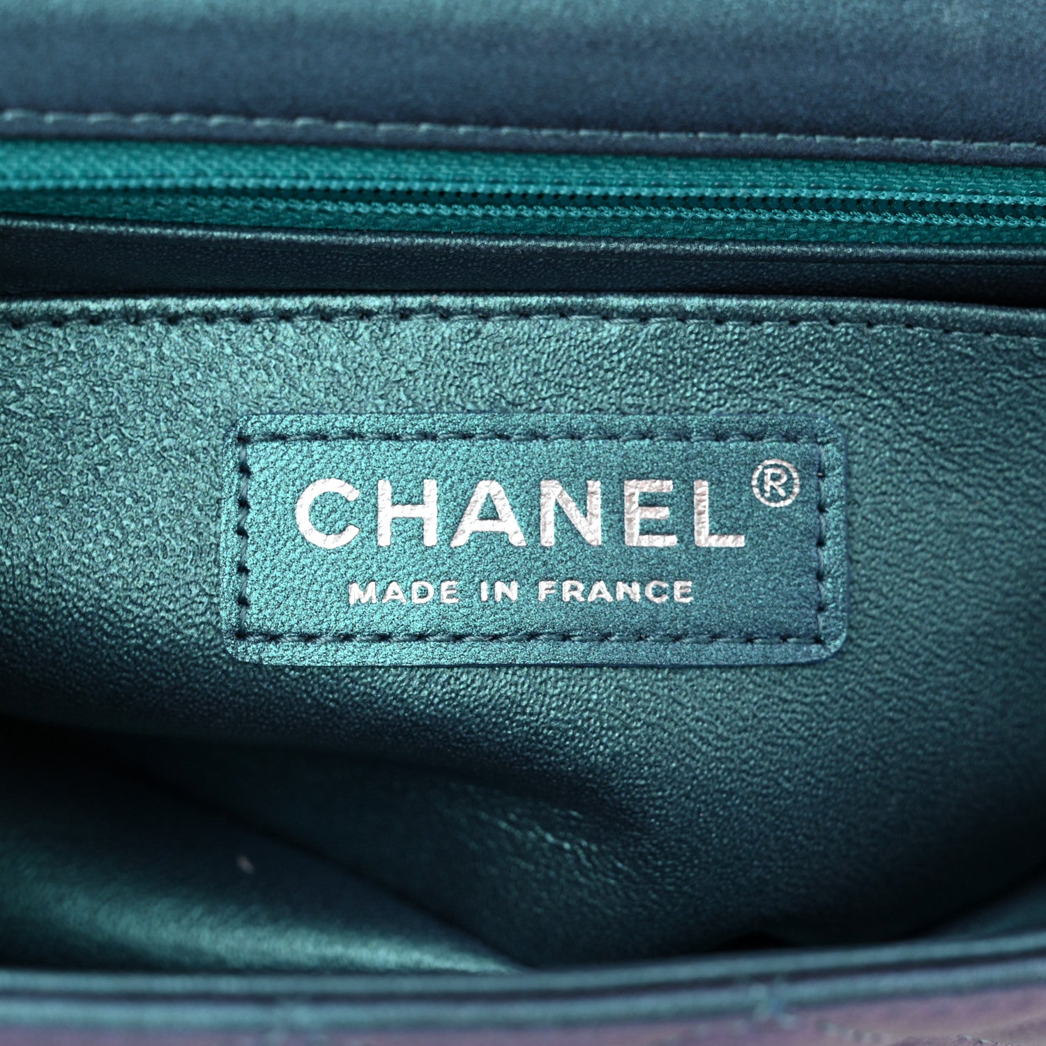 Chanel Iridescent Lambskin Quilted Mini Rectangular Flap Turquoise 6 of 11