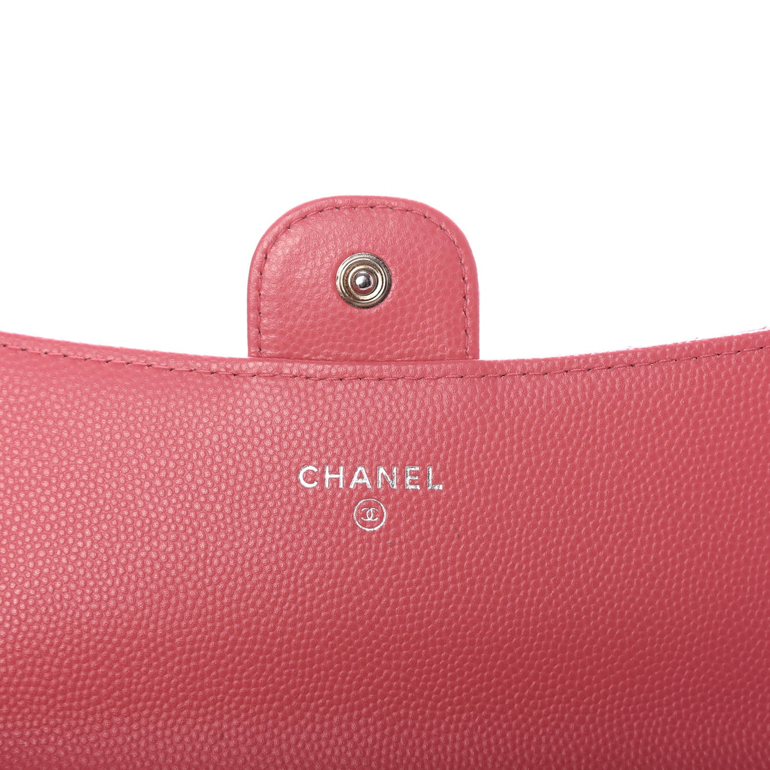 Chanel Caviar Chevron Quilted Large Gusset Flap Wallet Pink 6 of 8