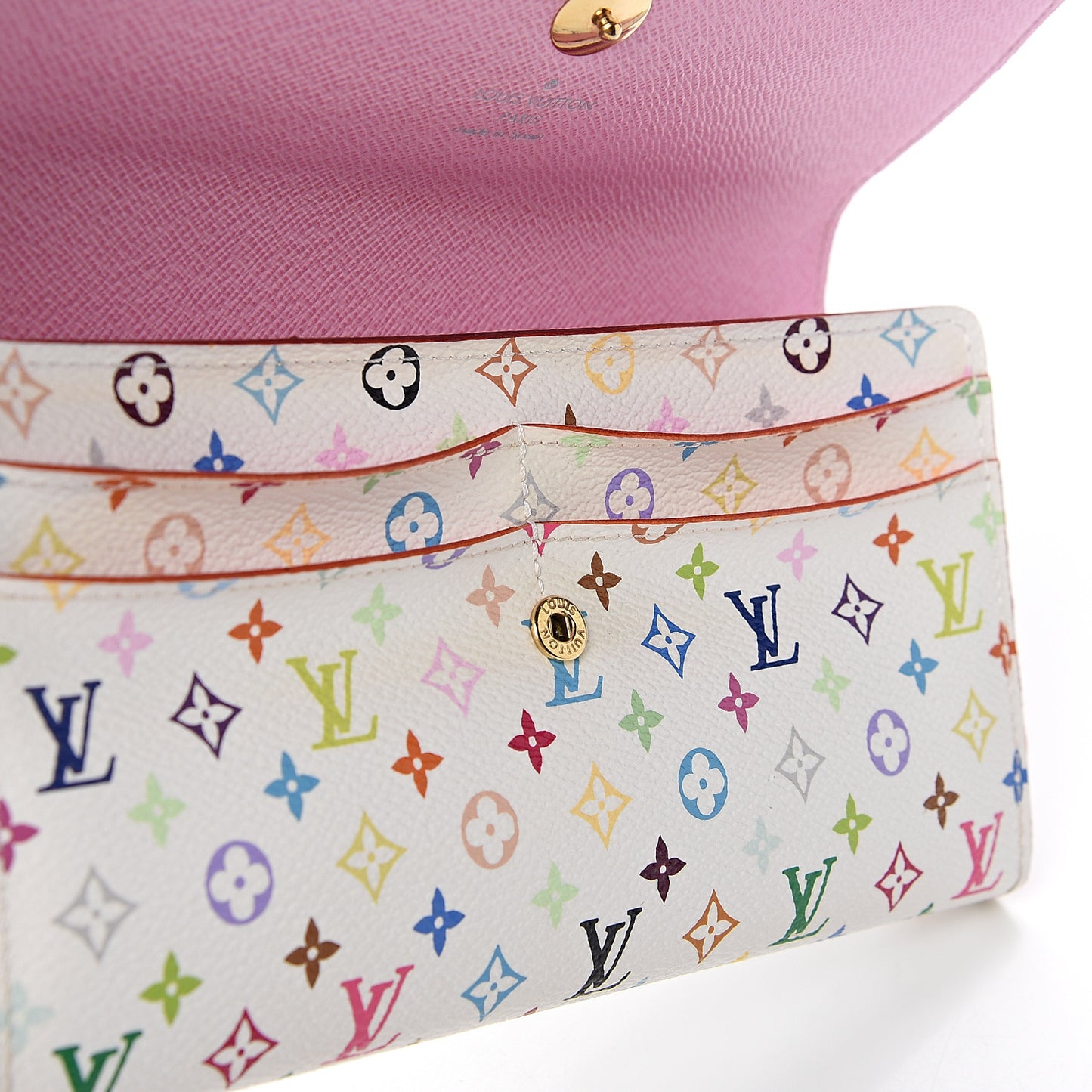 Monogram Multicolor Sarah Wallet White Litchi