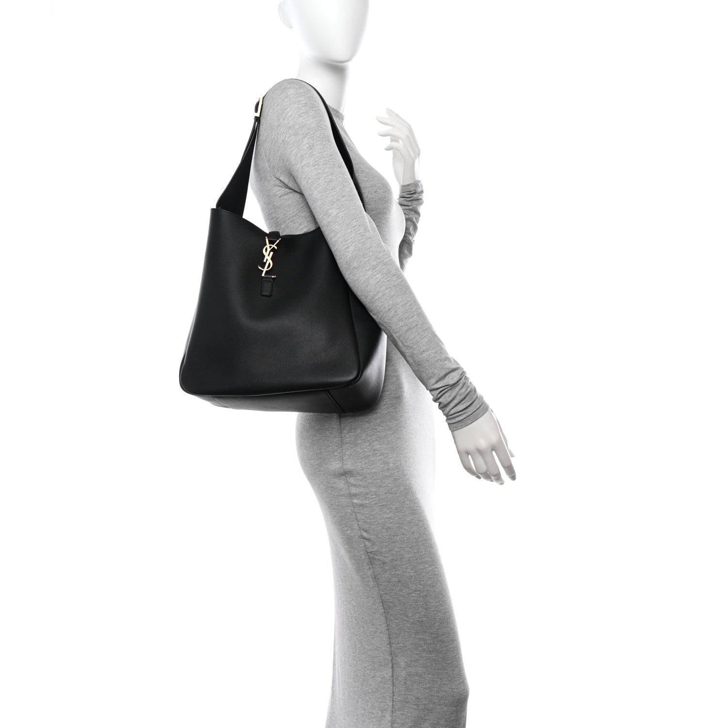 Saint Laurent Smooth Calfskin Large Le 5 A 7 Soft Hobo Black 2 of 10