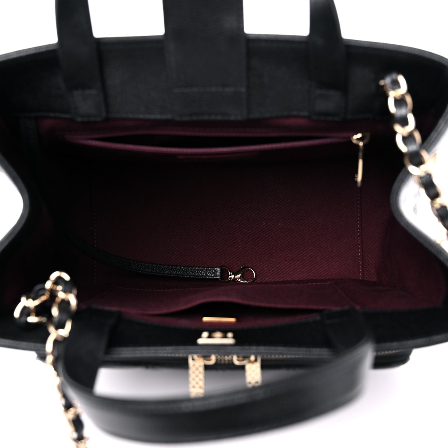 Caviar Quilted Small Business Affinity Shopping Bag Black