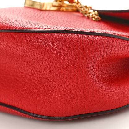 Chloe Grained Lambskin Mini Drew Shoulder Bag Plaid Red 10 of 11