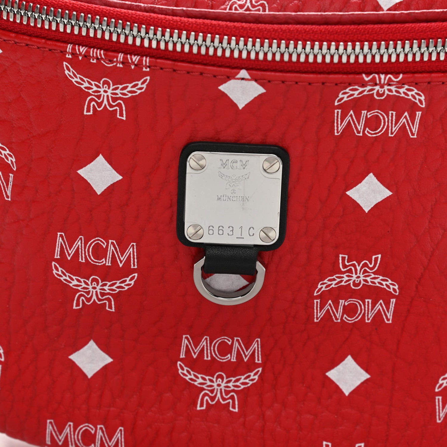MCM Visetos Small Fursten Belt Bag Red 7 of 9