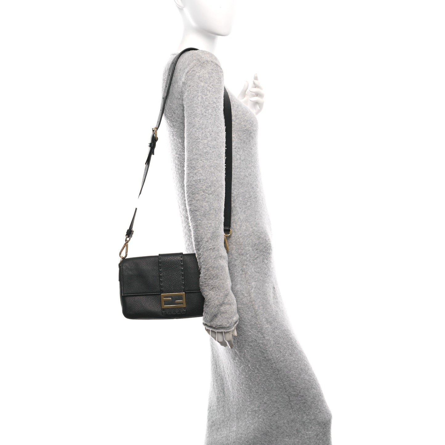 Cuoio Romano Selleria Belt Baguette Bag Black