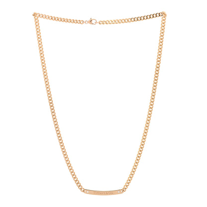 Tiffany 18K Rose Gold Diamond Micro Link ID Chain Necklace 3 of 6