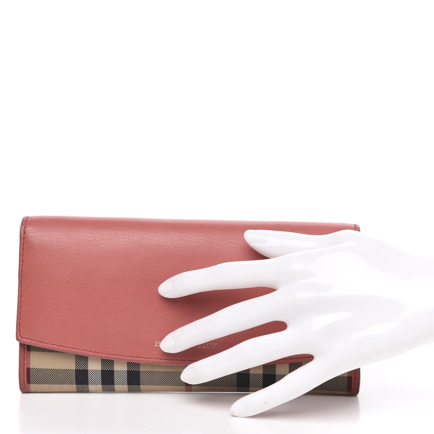 Calfskin Horseferry Check Porter Continental Wallet Coral Pink