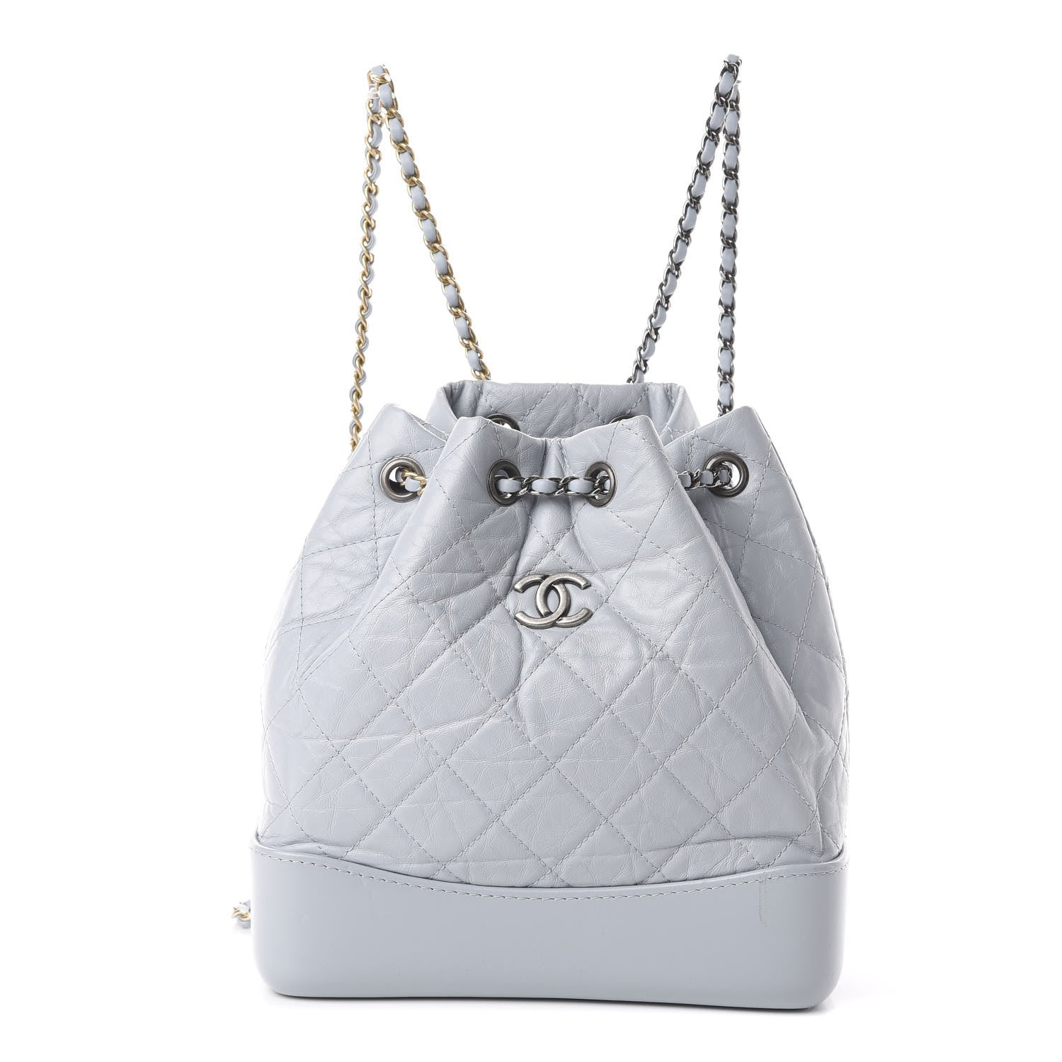 Chanel Aged Calfskin Quilted Small Gabrielle Backpack Light Blue 1 of 8