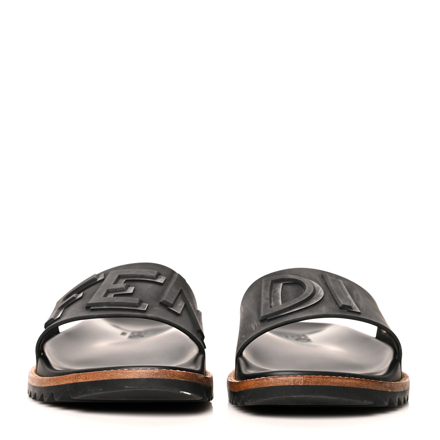 Rubber Vocabulary Logo Slide Sandals 7 Black