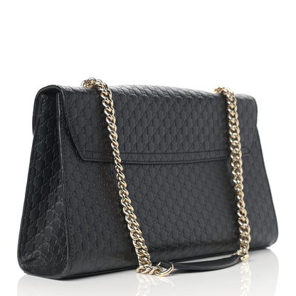 Gucci Microguccissima Medium Emily Chain Shoulder Bag Black 3 of 14