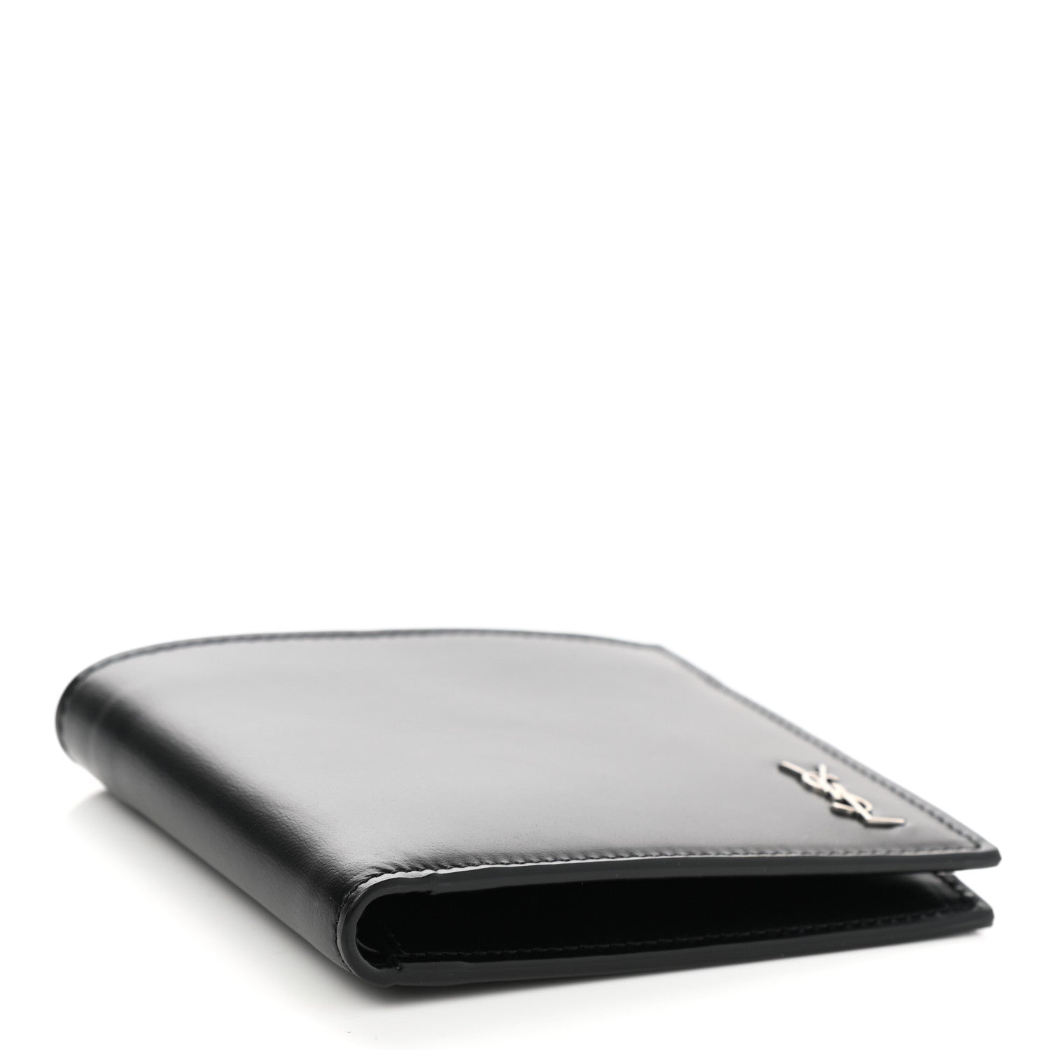Saint Laurent Matte Calfskin Tiny Cassandre East West Wallet Black 4 of 7