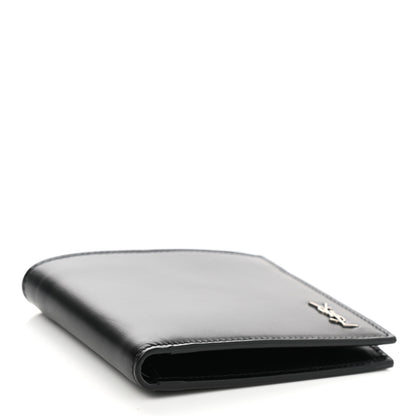 Saint Laurent Matte Calfskin Tiny Cassandre East West Wallet Black 4 of 7