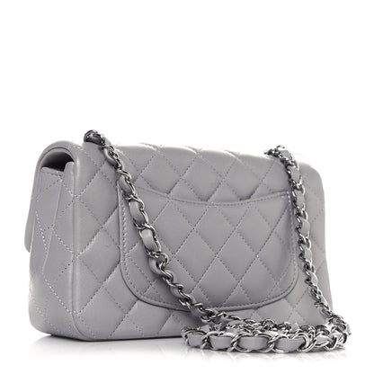 Chanel Lambskin Quilted Mini Rectangular Flap Grey 2 of 11