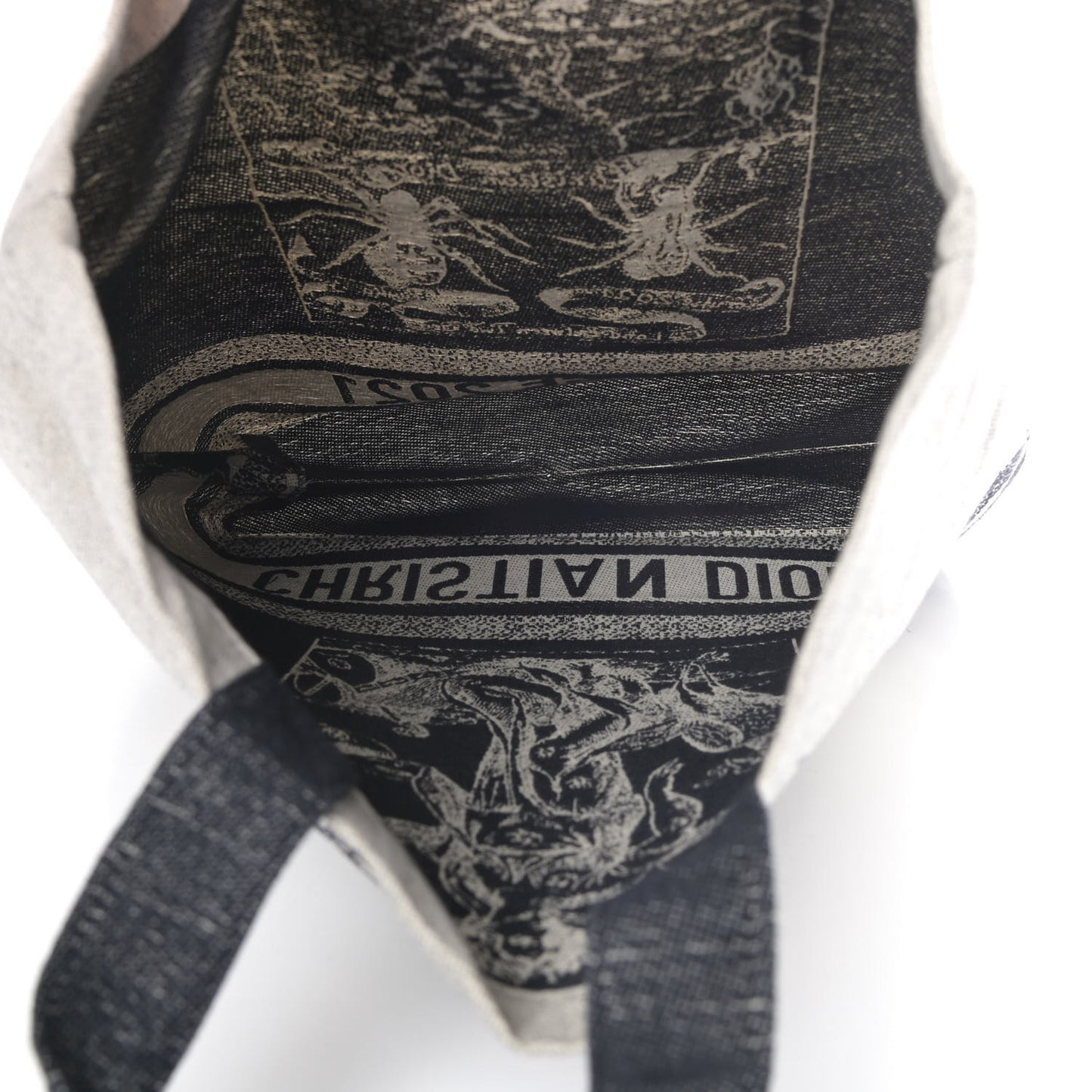 Canvas Print Cruise Tote Ivory Black