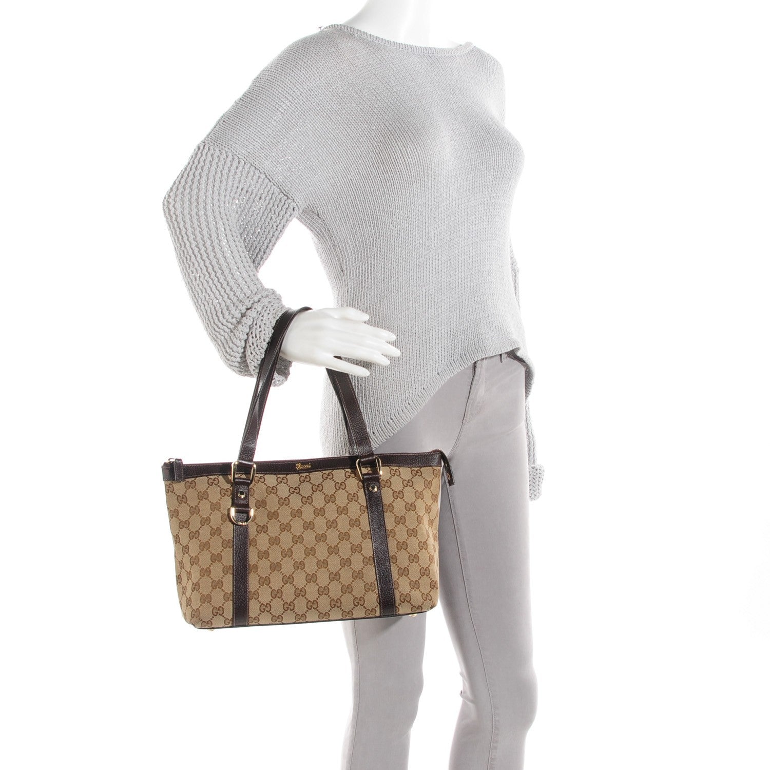 Gucci Monogram Medium Abbey Tote Brown 2 of 8