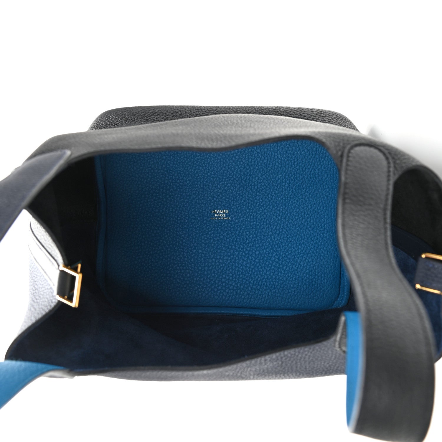 Hermes Taurillon Clemence Casaque Picotin Lock 22 MM Bleu Nuit Black Blue Frida 5 of 9