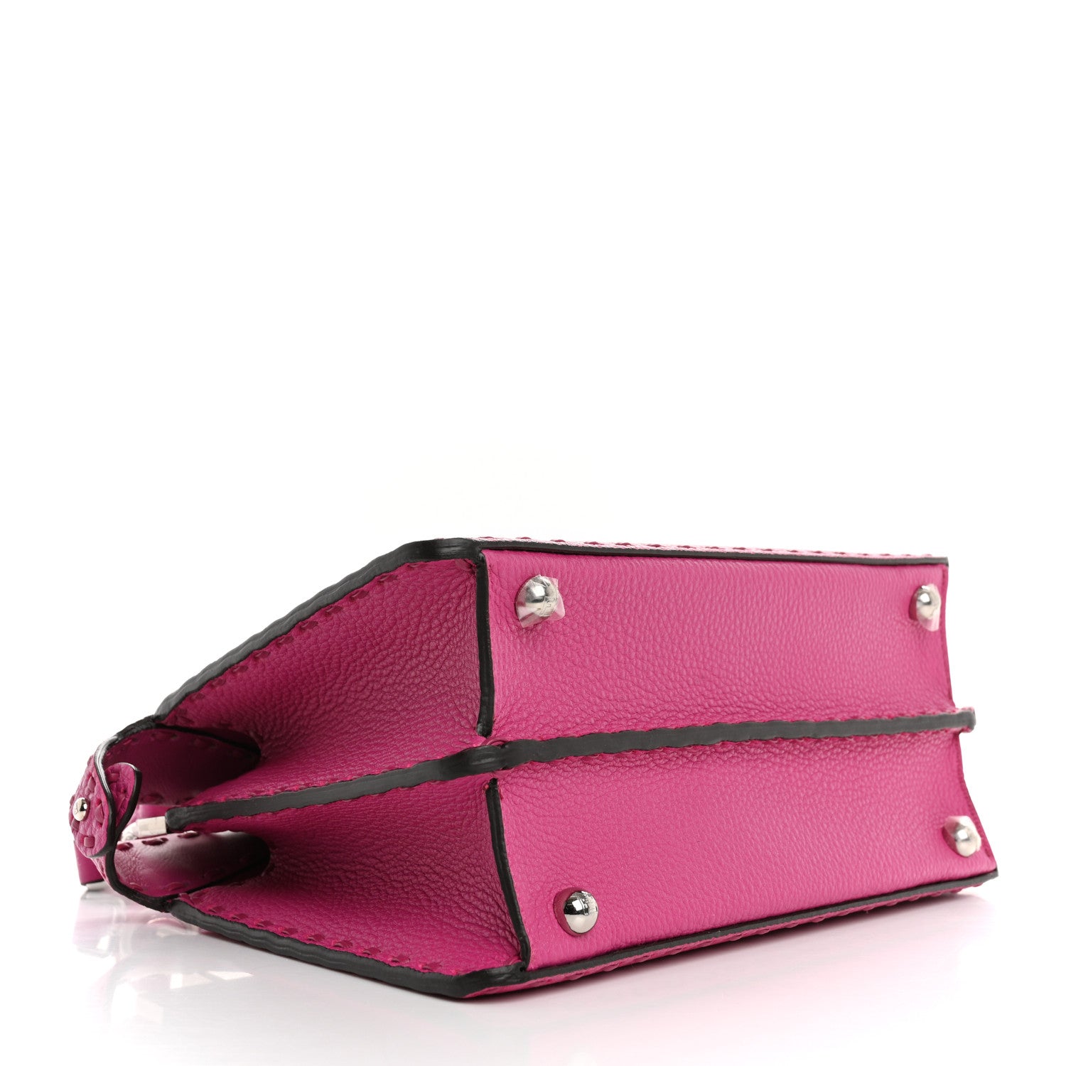 Fendi Cuoio Roma Sellerissima Nappa Sintetica Tape Stitch Small Peekaboo I SEE U Satchel Magenta 4 of 10