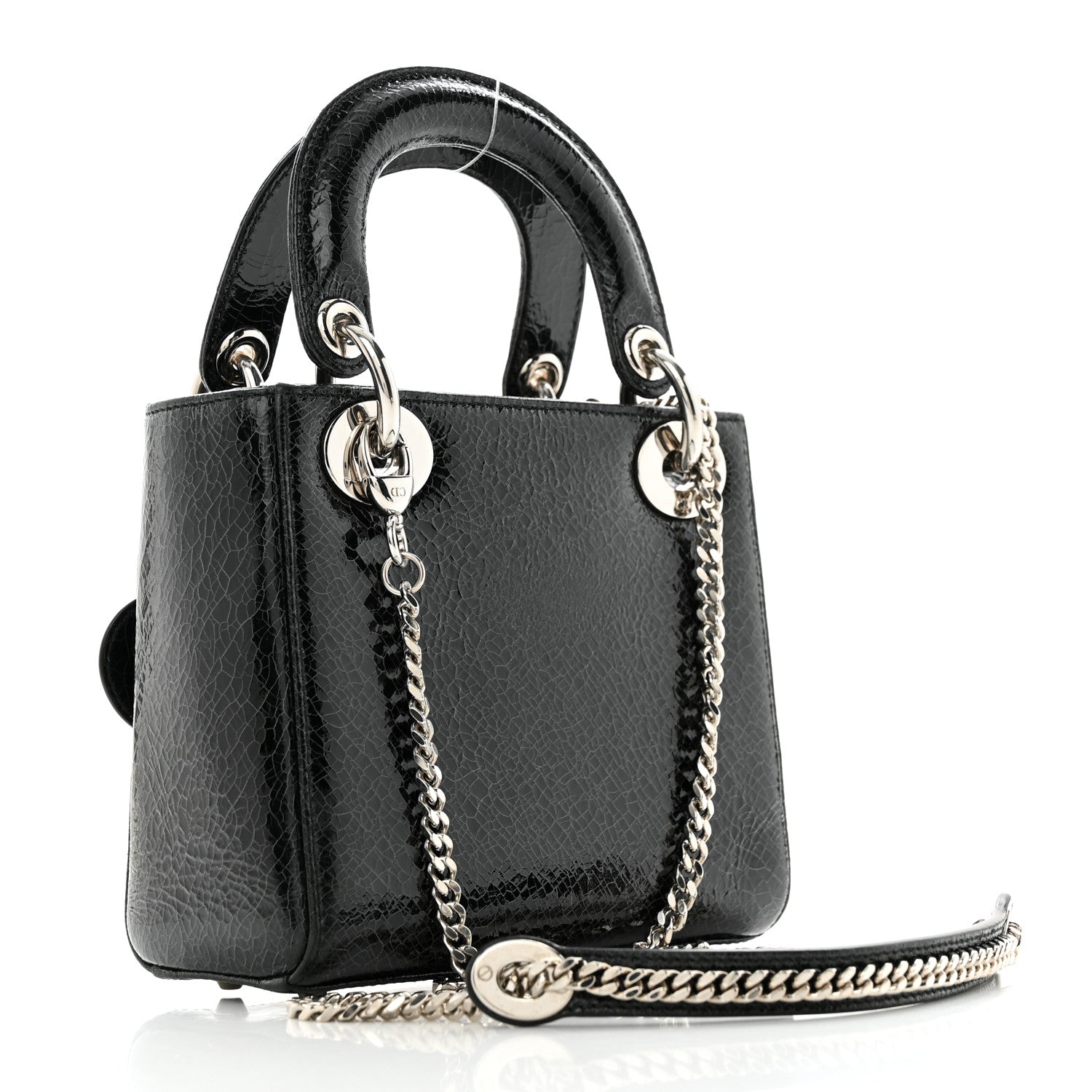 Christian Dior Ceramic Effect Deerskin Jeweled Swan Mini Lady Dior Black 2 of 10
