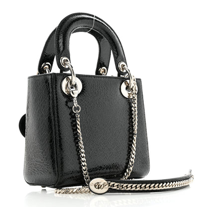 Christian Dior Ceramic Effect Deerskin Jeweled Swan Mini Lady Dior Black 2 of 10
