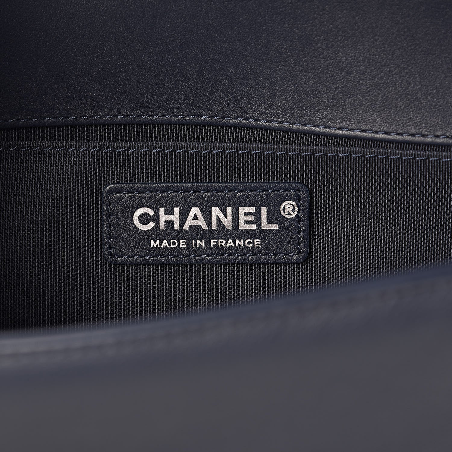 Chanel Calfskin Chevron Medium Boy Flap Navy 6 of 10